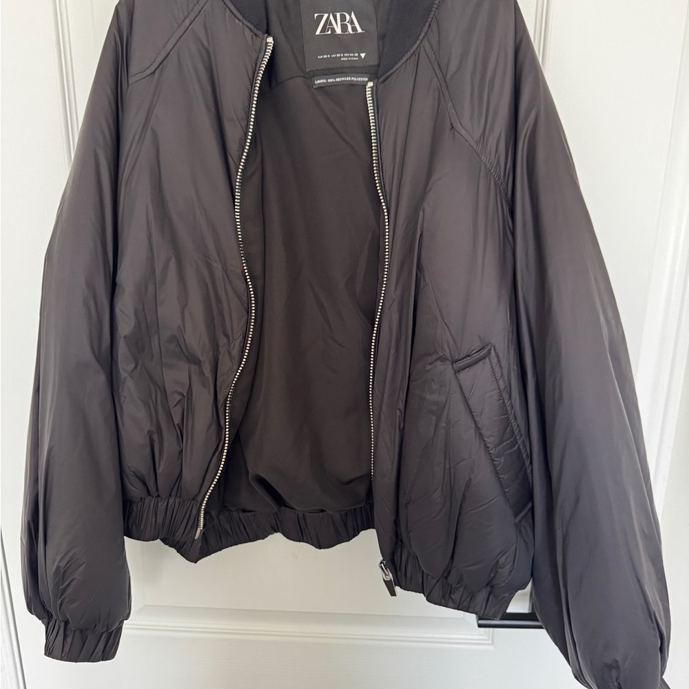 Zara Women's Dark Gray Bomber Jacket